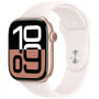 Smartwatch Apple Watch 10 MWWJ3ET/A - 42 mm GPS, aluminium różowe złoto z paskiem sportowym w kolorze łagodnego różu, M|L